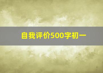 自我评价500字初一