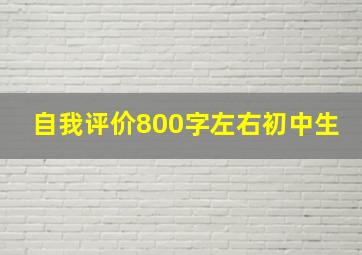 自我评价800字左右初中生