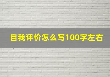 自我评价怎么写100字左右