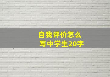 自我评价怎么写中学生20字