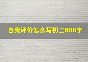 自我评价怎么写初二800字