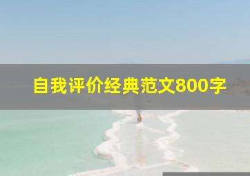 自我评价经典范文800字