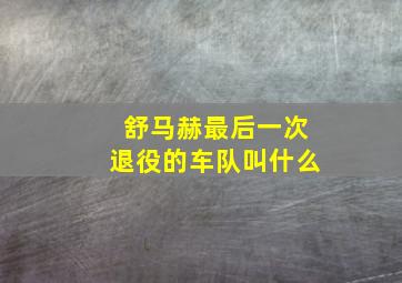 舒马赫最后一次退役的车队叫什么