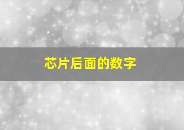 芯片后面的数字