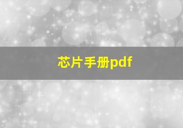 芯片手册pdf