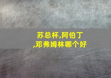 苏总杯,阿伯丁,邓弗姆林哪个好