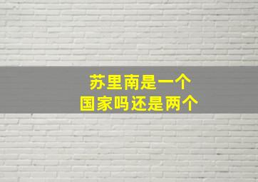 苏里南是一个国家吗还是两个