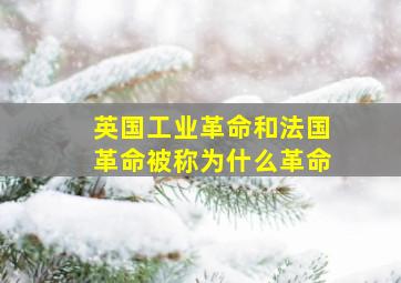 英国工业革命和法国革命被称为什么革命