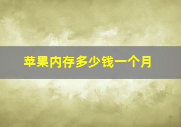 苹果内存多少钱一个月