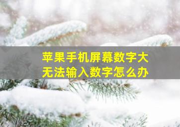 苹果手机屏幕数字大无法输入数字怎么办