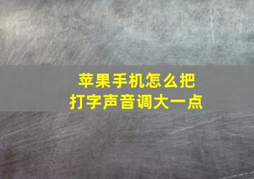 苹果手机怎么把打字声音调大一点