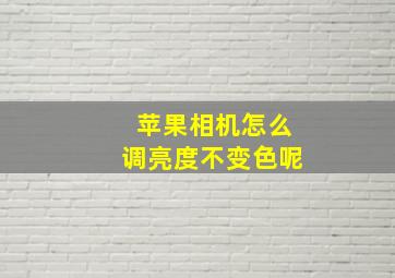 苹果相机怎么调亮度不变色呢