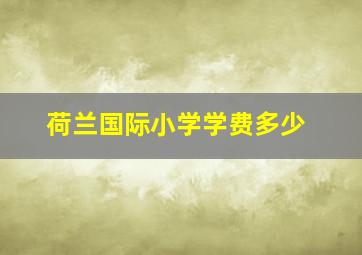 荷兰国际小学学费多少