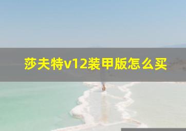 莎夫特v12装甲版怎么买