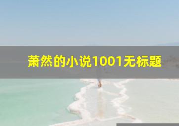 萧然的小说1001无标题