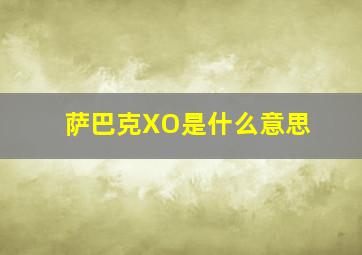 萨巴克XO是什么意思