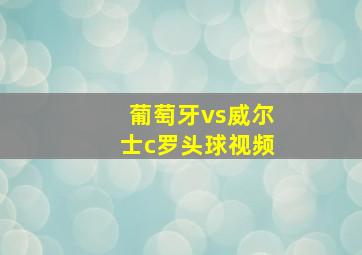 葡萄牙vs威尔士c罗头球视频