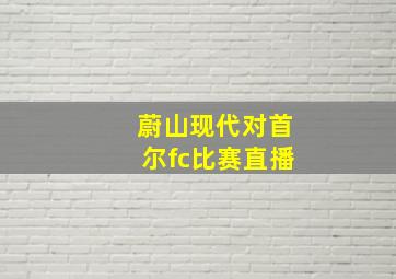 蔚山现代对首尔fc比赛直播