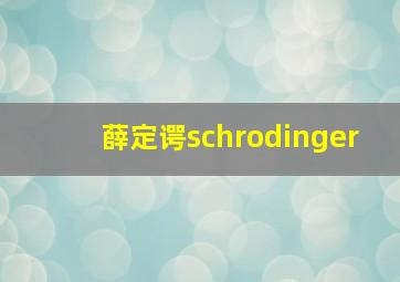 薛定谔schrodinger