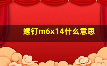 螺钉m6x14什么意思