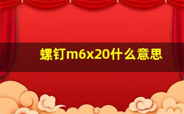 螺钉m6x20什么意思