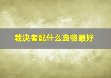 裁决者配什么宠物最好