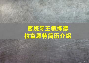 西班牙主教练德拉富恩特简历介绍