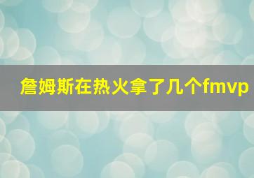 詹姆斯在热火拿了几个fmvp