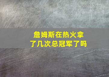 詹姆斯在热火拿了几次总冠军了吗