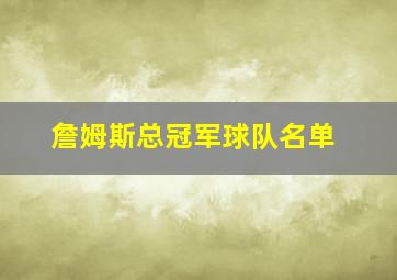 詹姆斯总冠军球队名单