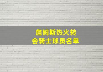 詹姆斯热火转会骑士球员名单