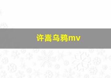 许嵩乌鸦mv