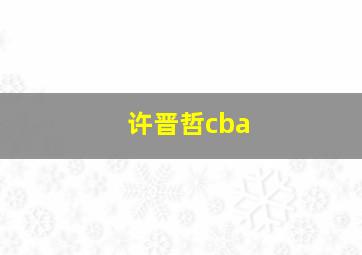 许晋哲cba