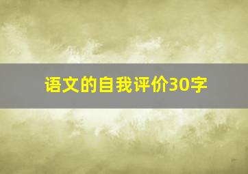 语文的自我评价30字