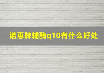 诺恵牌辅酶q10有什么好处