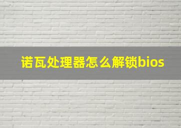 诺瓦处理器怎么解锁bios