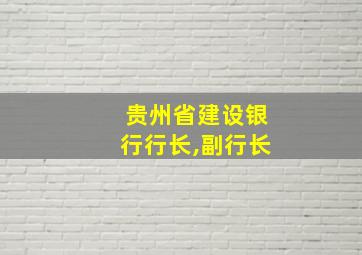 贵州省建设银行行长,副行长