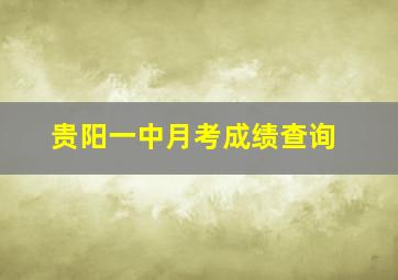 贵阳一中月考成绩查询