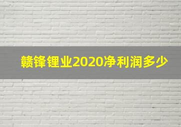 赣锋锂业2020净利润多少