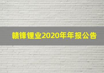 赣锋锂业2020年年报公告