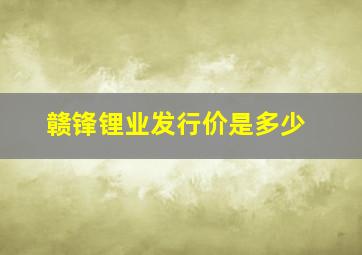 赣锋锂业发行价是多少