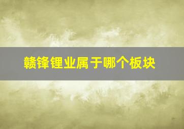 赣锋锂业属于哪个板块