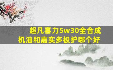 超凡喜力5w30全合成机油和嘉实多极护哪个好