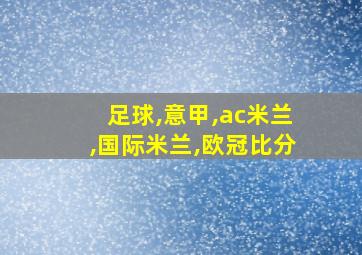 足球,意甲,ac米兰,国际米兰,欧冠比分