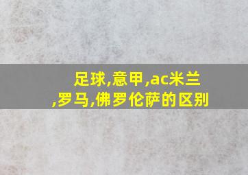 足球,意甲,ac米兰,罗马,佛罗伦萨的区别