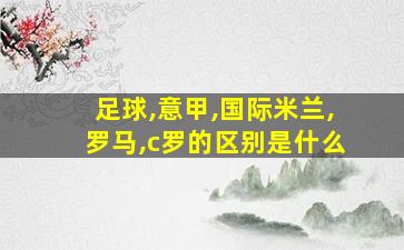 足球,意甲,国际米兰,罗马,c罗的区别是什么