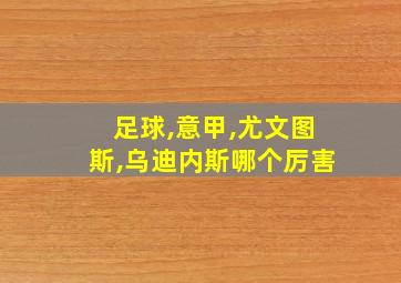 足球,意甲,尤文图斯,乌迪内斯哪个厉害