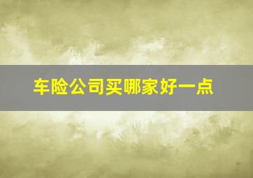 车险公司买哪家好一点