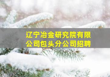 辽宁冶金研究院有限公司包头分公司招聘