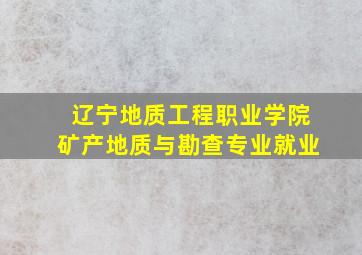 辽宁地质工程职业学院矿产地质与勘查专业就业